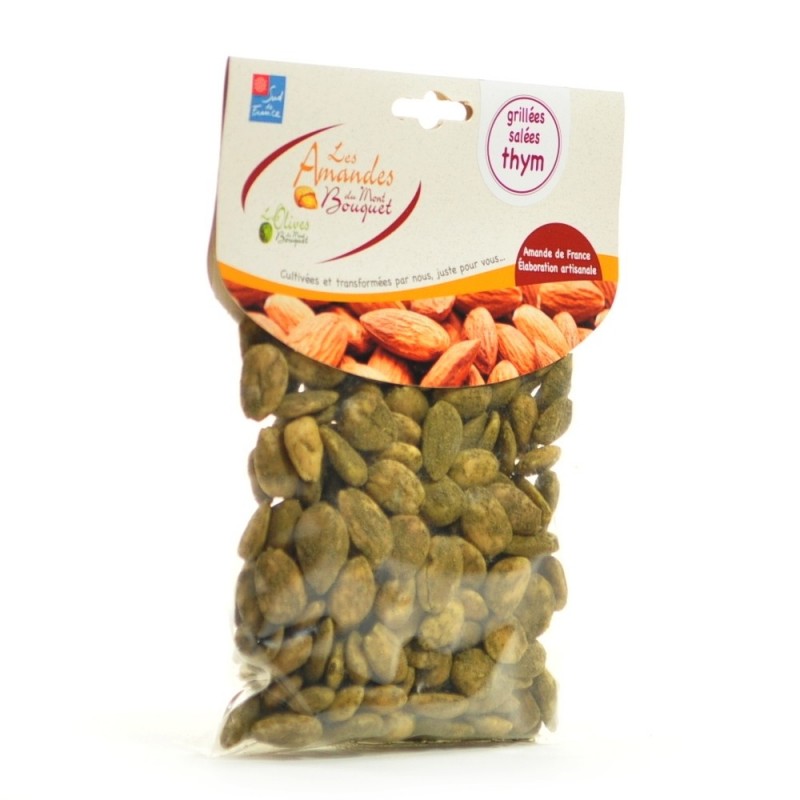 Amandes grillées salées au thym 200g