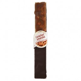 Carachoc amandes 100g - barre caramel tendre, chocolat noir et amandes