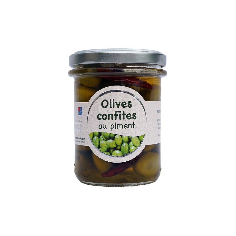 Olives confites aux piments 165g